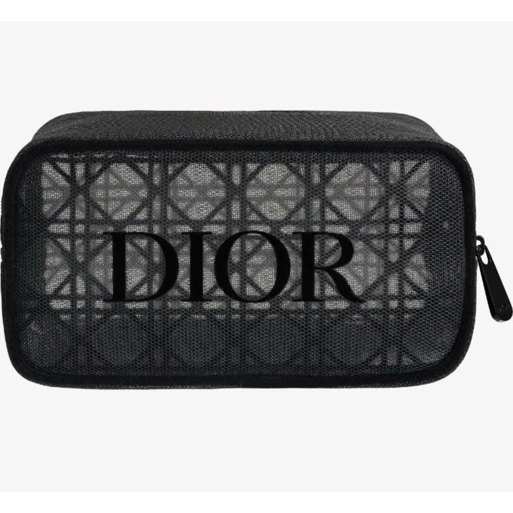 Dior Black Mesh Logo Pouch